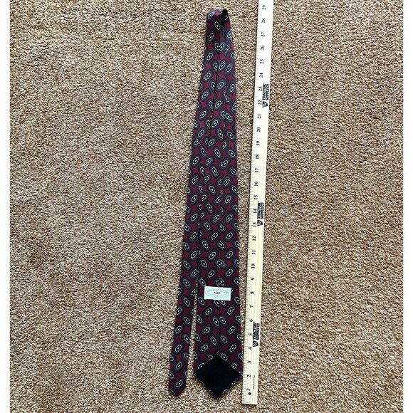 Silk Norton Ditto Men’s Necktie Red Abstract - Picture 3 of 6